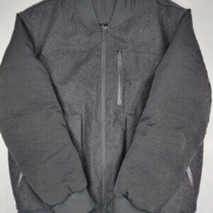 Lululemon 10 Roam Far Bomber Jacket Black Gylde 600 Goose Down Wool Reversible
